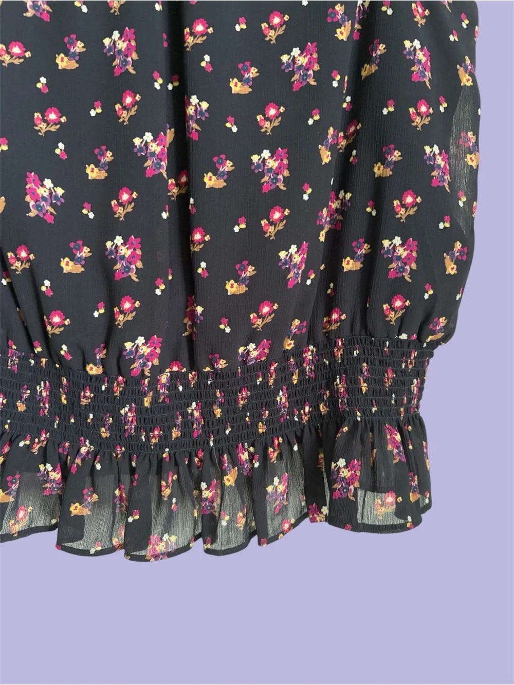 J.Crew Women's Sleeveless Smocked Top in Ditsy Floral Navy 14